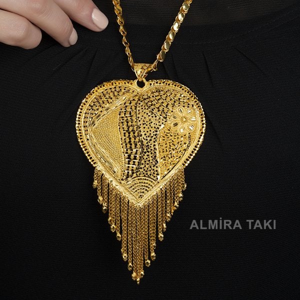 Büyük Boy Hint Kolye Ucu ve Pullu Zincir 01