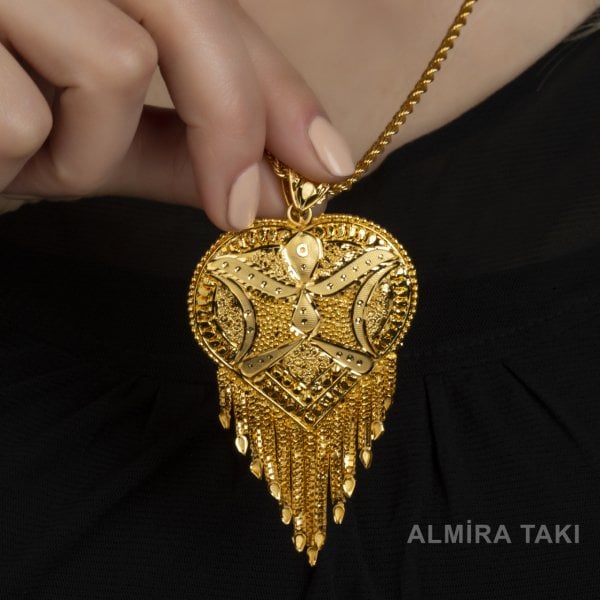 Ufak Boy Hint Kolye Ucu ve Burgu Zincir 08