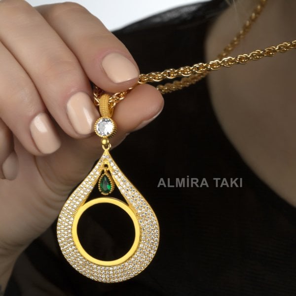 İçi Boş Yarımlık Damla Kolye