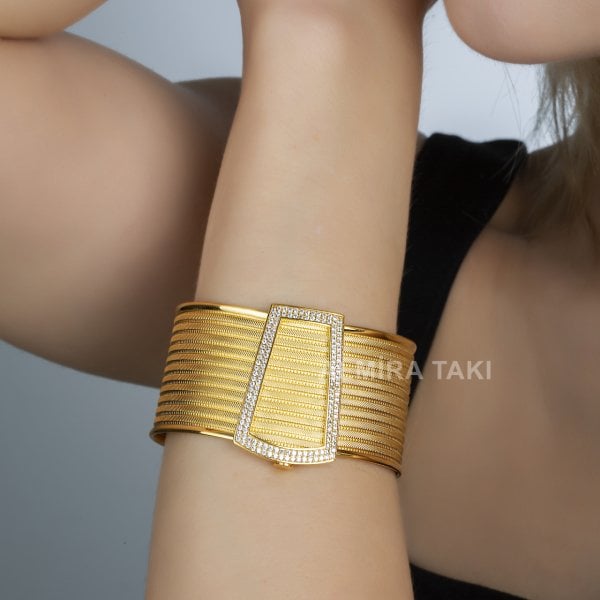 Trabzon Hasırı Kenarı Taşlı Kelepçe