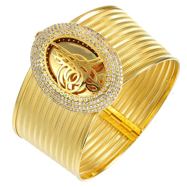 Trabzon Hasırı Taşlı Tuğralı Kelepçe