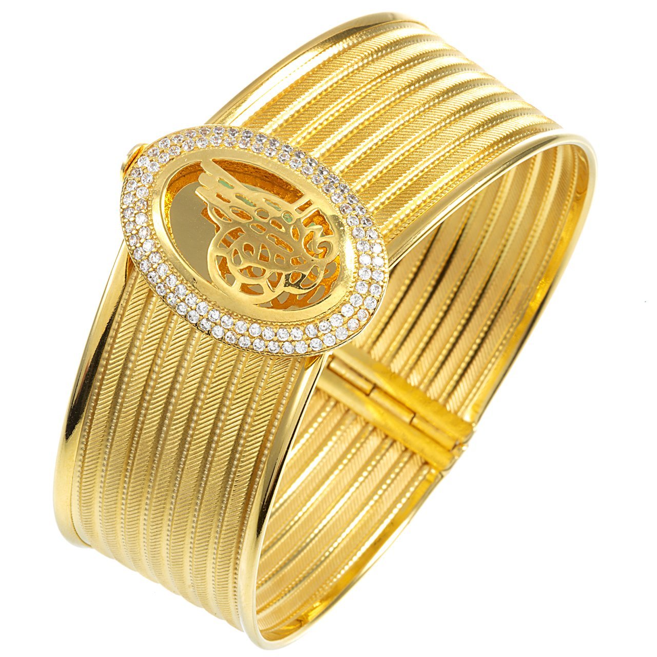 Trabzon Hasırı Tuğralı Taşlı Kelepçe