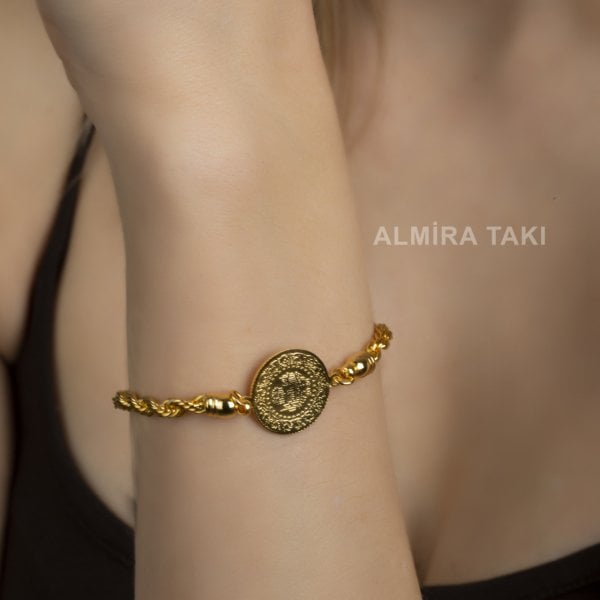 Çeyrekli Burgu Zincirli Bileklik