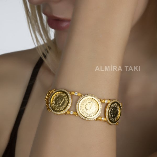 Taşlı Üç Çeyrekli Bileklik