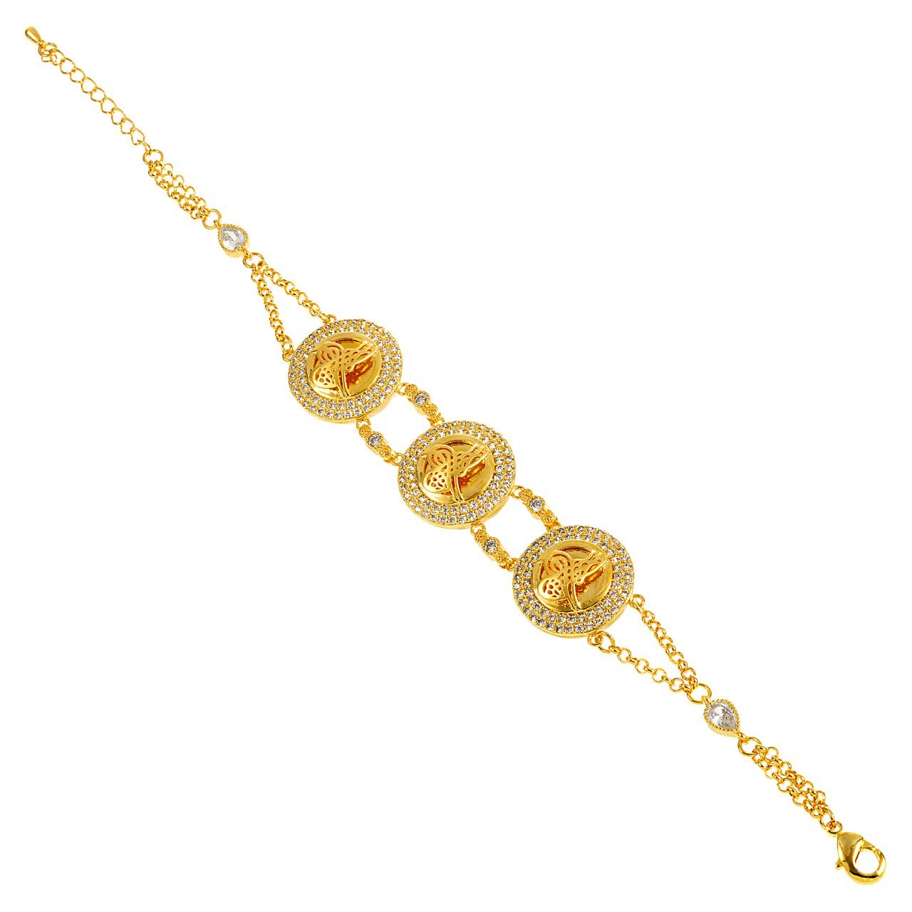 Taşlı Üç Tuğralı Bileklik